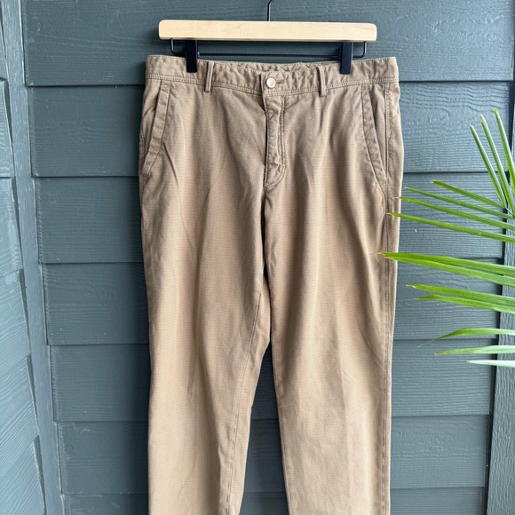 Massimo Dutti Other - Massimo Dutti Casual Fit Textured Cotton Blend Chino Pants Tan 32x30
